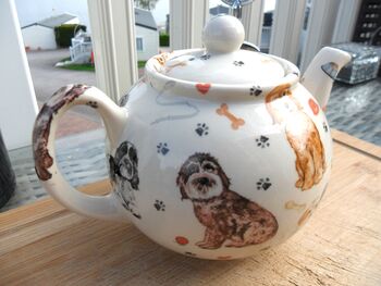 Two Cup Teapot In Cockerpoo Design, 5 of 12