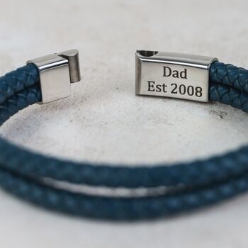 Leather Personalised Men's Bracelet, 8 of 12