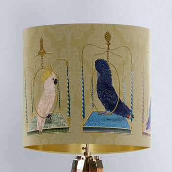 Parrot Swings Lampshade, On Gold, 5 of 11