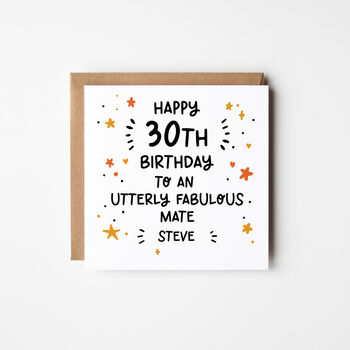 Utterly Fabulous X Personalised 30th Birthday Card You Choose, 2 of 3