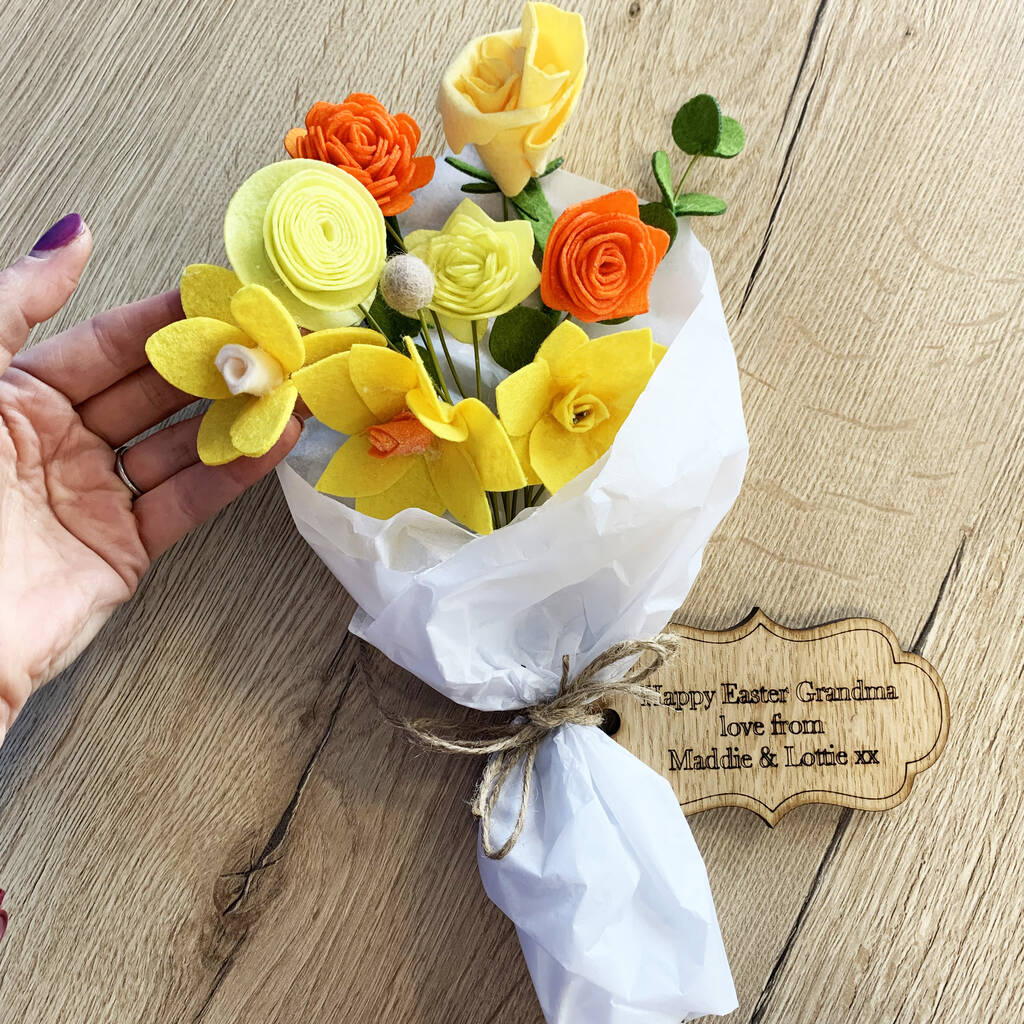 Personalised Easter Felt Flower Bouquet, 1 of 11