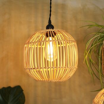 Small Round Rattan Lampshade, 3 of 6