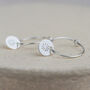 Sterling Silver Circle Sun Charm Hoops, thumbnail 2 of 3