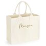 Personalised Square Canvas Large Tote Beach Shoulder Bag, thumbnail 2 of 5