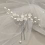 Pearl Flower Bridal Hair Pin With Gold Or Silver Wire, thumbnail 11 of 13