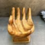 Teak Root Wooden Giant Hand Shaped Trinket Dish Or Bowl Décor, thumbnail 3 of 8