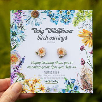 Happy Birthday Personalised Wildflower Earrings, 5 of 11