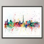 Paris Skyline Cityscape Paint Splashes Print, thumbnail 3 of 5