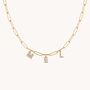 Charm Builder™ Gold Paperclip Crystal Initial Name Necklace, thumbnail 2 of 5