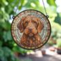 Vizsla Wirehaired Stained Glass Effect Suncatcher, thumbnail 3 of 6