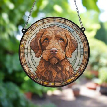 Vizsla Wirehaired Stained Glass Effect Suncatcher, 3 of 6