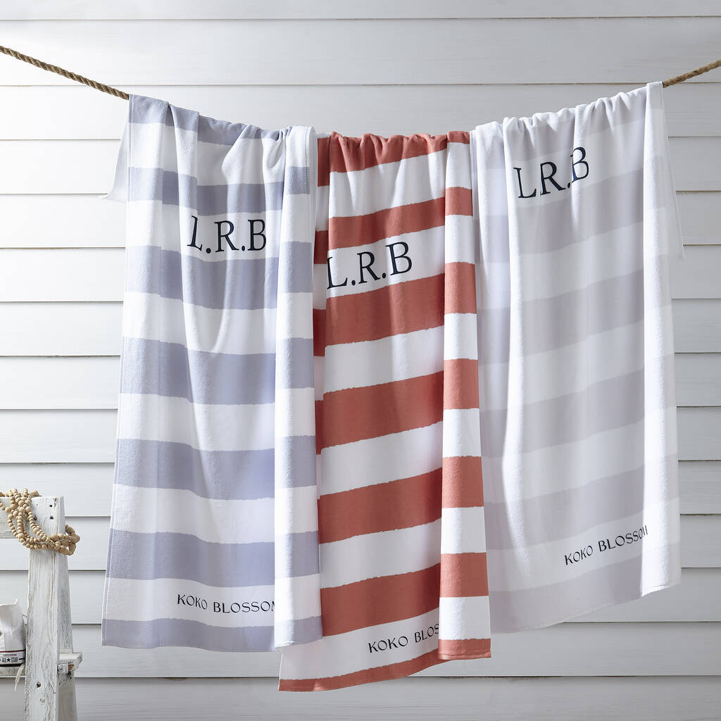 Striped Personalised Beach Towel, 1 of 2
