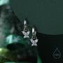 Sterling Silver Butterfly Cz Huggie Hoops, thumbnail 1 of 10