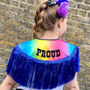 Personalised Tinsel Trimmed Rainbow Leopard Cape, thumbnail 1 of 7