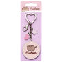 Pusheen The Cat Pink Name Keyring With Mini Charms, thumbnail 5 of 5
