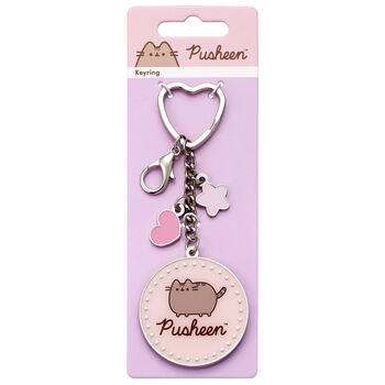 Pusheen The Cat Pink Name Keyring With Mini Charms, 5 of 5
