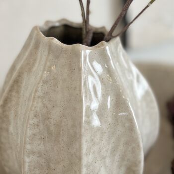 Abstract Fluted Taupe Vase Lizzy, 5 of 7