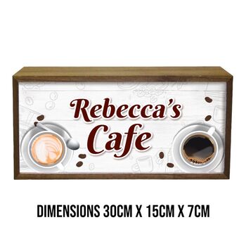 Personalised Wooden Light Box Café Sign, 4 of 6