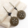 Boho Grey And Black Antique Look Earrings, thumbnail 1 of 3