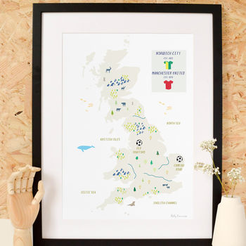 Personalised Football Map Print: Add Favourite Team, 4 of 6