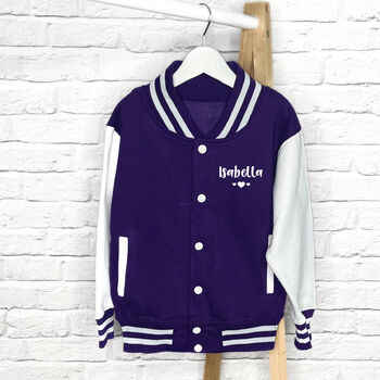 Kid's Heart Personalised Varsity Jacket, 2 of 7