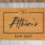 Personalised Coir Doormat With Name And Est Date, thumbnail 8 of 8