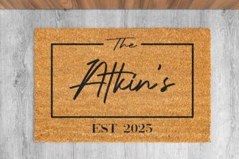 Personalised Coir Doormat With Name And Est Date, 8 of 8