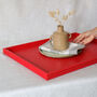 Handmade Lacquered Red Cherry Ottoman Tray, Housewarming Gift, thumbnail 5 of 9