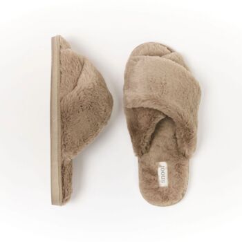Luxury Plush Memory Foam Open Toe Crossover Slippers, 4 of 8