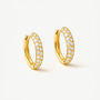 Women's Small Pavé Hoop Earrings In 18k Gold, thumbnail 2 of 4