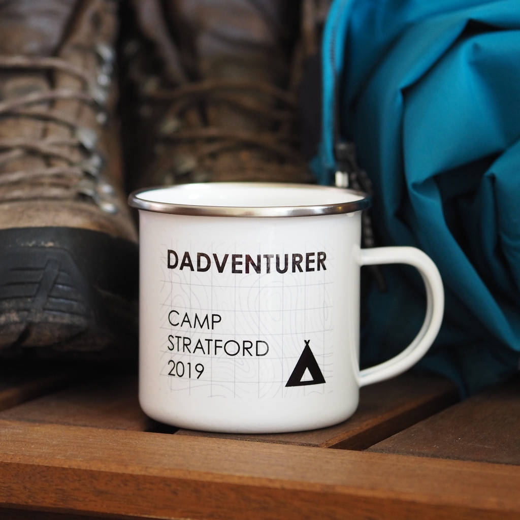 Personalised Camping Enamel Mug Gift For Dads By So Close