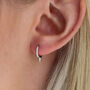 Sterling Silver And Crystal Spike Huggie Hoop Earrings, thumbnail 1 of 4