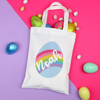 Personalised Rainbow Easter Egg Hunt Bag, 5 of 5