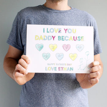 Personalised Children’s Colour In I Love Daddy Print, 4 of 11
