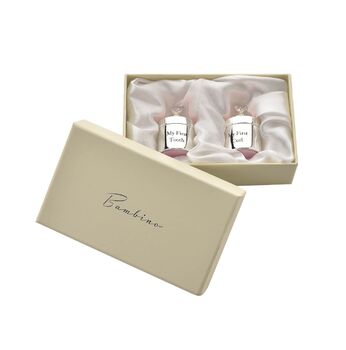 Silver Plated First Tooth And Curl Baby Girl Gift Set, 4 of 4