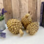 Set Of Three Champagne Gold Pinecone Decorations Ornaments, thumbnail 2 of 9
