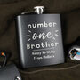 Personalised Number One Black Hip Flask, thumbnail 3 of 4