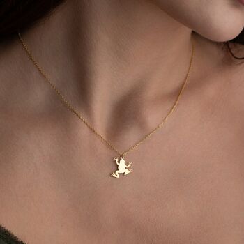 'Good Luck' Sterling Silver Frog Necklace, 2 of 10