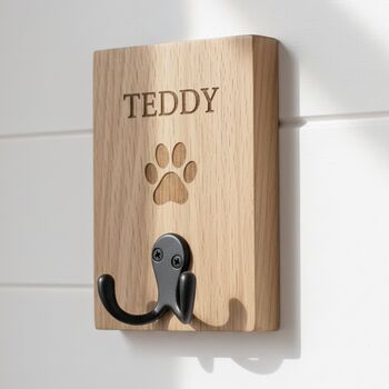 Personalised Solid Oak Or Walnut Wall Hook, 2 of 8