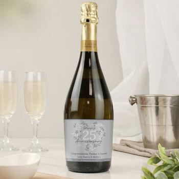 Personalised 25th Silver Wedding Anniversary Prosecco, 2 of 8