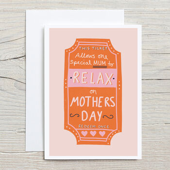 Ticket To Relax Mother's Day Card, 4 of 4