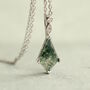 Moss Agate Gemsone Art Deco Sterling Silver Necklace, thumbnail 1 of 8