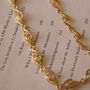 1980s Leaf Textured Gold Plated And Swarovski Necklace, thumbnail 3 of 3
