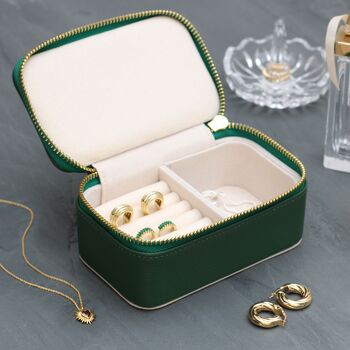 Personalised Luxury Leather Travel Jewellery Box, 7 of 8