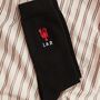 Personalised Embroidered Lobster Logo Black Socks, thumbnail 1 of 3