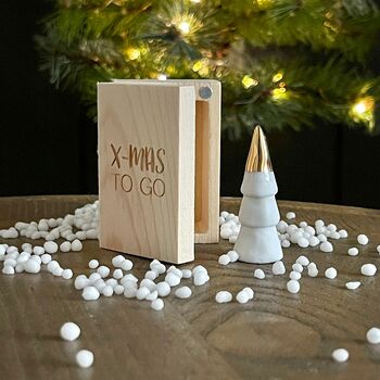 Porcelain Fir Tree 'Xmas To Go' In Box, 2 of 3