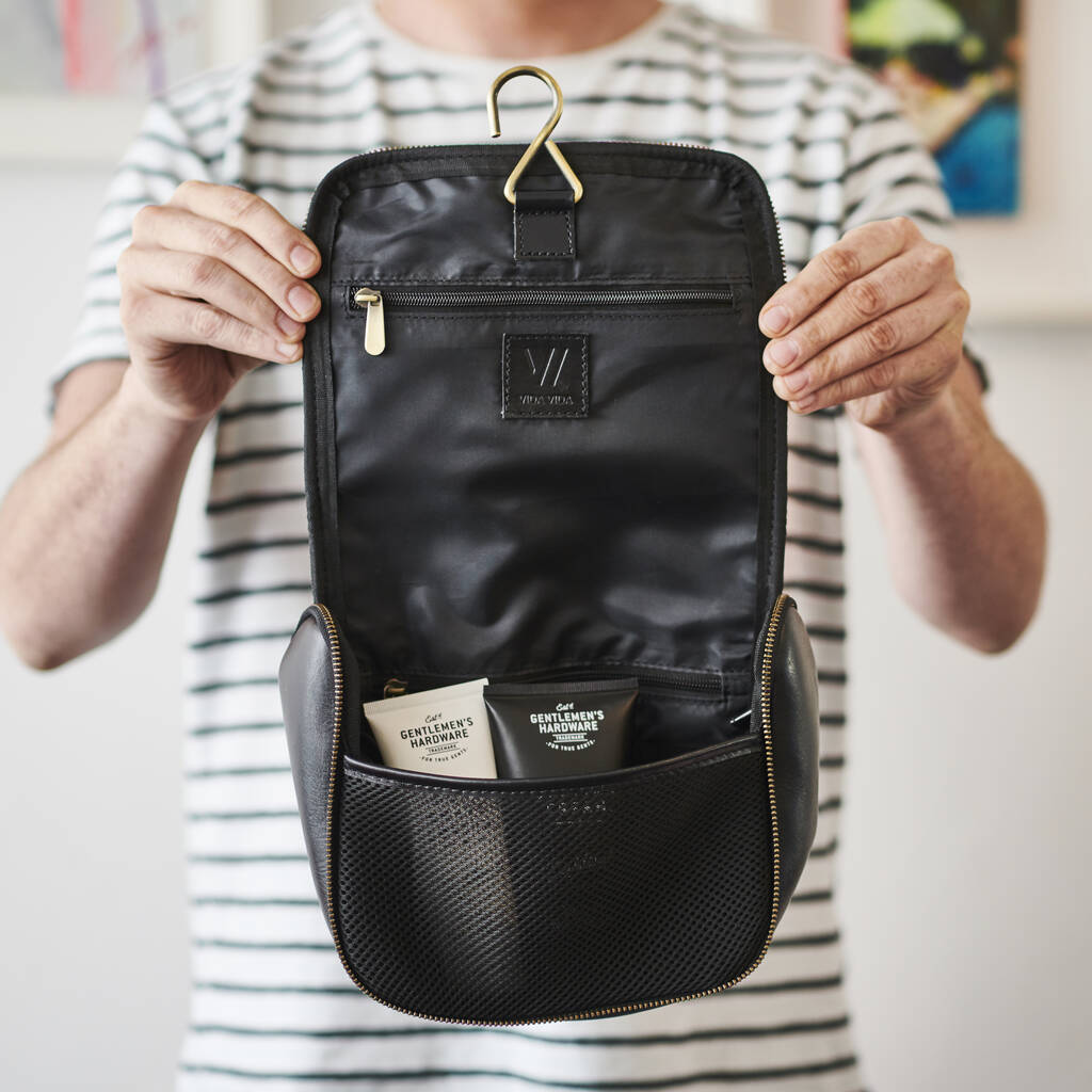 Personalised Leather Toiletry Bag For Women By Vida Vida