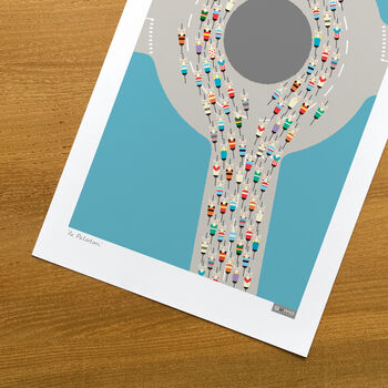 Peloton Roundabout Cycling Art Poster, 7 of 9