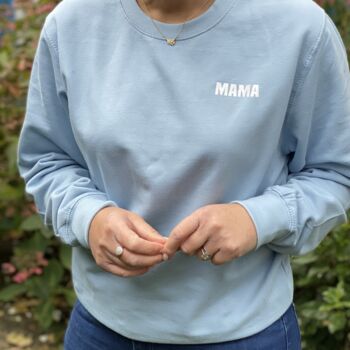 Mama In Silver On Pink Or Blue Sweatshirt, 2 of 4