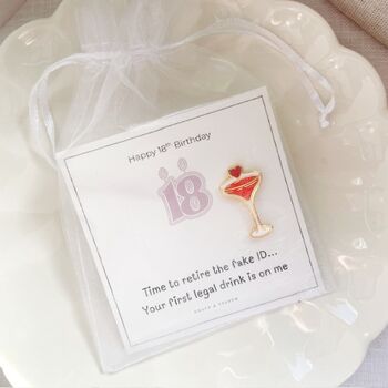 Funny 18th Birthday Cocktail Enamel Pin | Cute Gift For Friend, Daughter Or Sister, 4 of 9